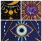 Louise Maelys 3 Set Tarot Embroidery Kits for Beginners with Sun Moon Evil Eye Pattern,Adults Starter Cross Stitch Kit DIY Needlepoint